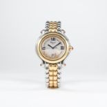 A LADIES MID SIZE STEEL & GOLD CHOPARD HAPPY SPORT BRACELET WATCH CIRCA 2006, REF. 8236 
D: White