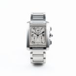 A GENTLEMAN'S STAINLESS STEEL CARTIER TANK FRANCAISE CHRONOGRAPH BRACELET WATCH CIRCA 2004, REF.