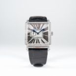 A FINE LADIES 18K SOLID WHITE GOLD & DIAMOND ROGER DUBUIS GOLDEN SQUARE WRIST WATCH CIRCA 2000,