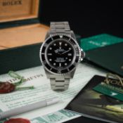 A GENTLEMAN'S STAINLESS STEEL ROLEX OYSTER PERPETUAL DATE SEA DWELLER BRACELET WATCH DATED 1999,