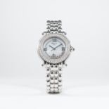 A LADIES MID SIZE STAINLESS STEEL & DIAMOND CHOPARD HAPPY SPORT BRACELET WATCH CIRCA 2004, REF. 8236