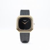 A RARE GENTLEMAN'S 18K SOLID GOLD PATEK PHILIPPE WRIST WATCH CIRCA 1970s, REF. 3731 
D: Black Onyx