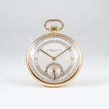 A FINE GENTLEMAN'S 18K SOLID GOLD VACHERON & CONSTANTIN POCKET WATCH CIRCA 1930s 
D: Two tone silver