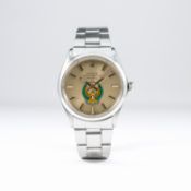 A RARE GENTLEMAN'S STAINLESS STEEL ROLEX OYSTER PERPETUAL AIR KING PRECISION BRACELET WATCH CIRCA