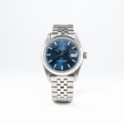 A GENTLEMAN'S STEEL & WHITE GOLD ROLEX OYSTER PERPETUAL DATEJUST BRACELET WATCH CIRCA 1968, REF.