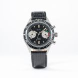 A GENTLEMAN'S STAINLESS STEEL CITY DIVERS CHRONOGRAPH WRIST WATCH CIRCA 1970s
D: Black dial with