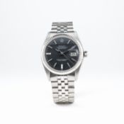 A GENTLEMAN'S STEEL & WHITE GOLD ROLEX OYSTER PERPETUAL DATEJUST BRACELET WATCH CIRCA 1969, REF.