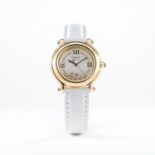 A LADIES MID SIZE 18K SOLID GOLD CHOPARD HAPPY SPORT WRIST WATCH CIRCA 2004, REF. 4144 
D: White