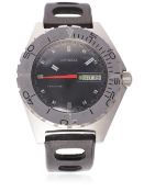 A RARE GENTLEMAN'S STAINLESS STEEL SANDOZ TYPHOON 1000M DIVERS WRIST WATCH CIRCA 1970, REF. 1745-Z-