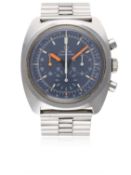 A RARE GENTLEMAN'S STAINLESS STEEL OMEGA SEAMASTER CHRONOGRAPH BRACELET WATCH DATED 1973, REF. 145.