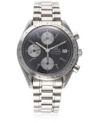 A GENTLEMAN'S STAINLESS STEEL OMEGA SPEEDMASTER AUTOMATIC CHRONOGRAPH BRACELET WATCH DATED 1992,
