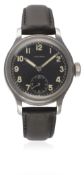 A RARE GENTLEMAN'S GERMAN MILITARY LONGINES WRIST WATCH CIRCA 1942 D: Black dial with luminous