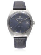 A RARE GENTLEMAN'S STAINLESS STEEL IWC YACHT CLUB AUTOMATIC WRIST WATCH CIRCA 1970 D: Blue