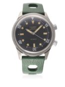 A RARE GENTLEMAN'S STAINLESS STEEL UNIVERSAL GENEVE POLEROUTER SUB DIVERS WRIST WATCH CIRCA 1960s D: