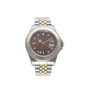 A GENTLEMAN’S STEEL & GOLD ROLEX OYSTER PERPETUAL DATE GMT MASTER II "ROOTBEER" BRACELET WATCH DATED