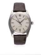 A RARE GENTLEMAN'S LARGE SIZE STAINLESS STEEL ROLEX OYSTER PRECISION WRIST WATCH CIRCA 1950, REF.