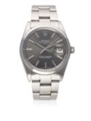 A GENTLEMAN'S STAINLESS STEEL ROLEX OYSTER PERPETUAL DATE BRACELET WATCH CIRCA 1975, REF. 1500 D: