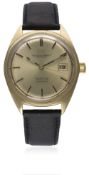 A RARE GENTLEMAN'S 18K SOLID GOLD IWC YACHT CLUB WRIST WATCH CIRCA 1970  D: Gold coloured sunburst