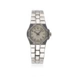 A LADIES STAINLESS STEEL & DIAMOND VACHERON CONSTANTIN OVERSEAS BRACELET WATCH CIRCA 2005, REF.