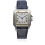 A GENTLEMAN`S STEEL & GOLD CARTIER SANTOS GALBEE WRIST WATCH CIRCA 2000, REF. 187901 D: Silver