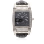 A FINE 18K SOLID WHITE GOLD & DIAMOND DE GRISOGONO INSTRUMENTO No. UNO WRIST WATCH DATED 2009,