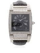 A FINE 18K SOLID WHITE GOLD & DIAMOND DE GRISOGONO INSTRUMENTO No. UNO WRIST WATCH DATED 2009,