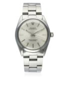A GENTLEMAN'S STAINLESS STEEL ROLEX OYSTER PERPETUAL BRACELET WATCH CIRCA 1989, REF. 1002 WITH