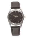 A GENTLEMAN'S STAINLESS STEEL UNIVERSAL GENEVE AUTOMATIC WRIST WATCH CIRCA 1960s WITH "CHOCOLATE"