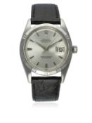 A RARE GENTLEMAN'S STAINLESS STEEL ROLEX OYSTER PERPETUAL DATEJUST WRIST WATCH CIRCA 1960, REF. 1603