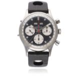 A RARE GENTLEMAN’S STAINLESS STEEL WAKMANN TRIPLE CALENDAR CHRONOGRAPH WRIST WATCH CIRCA 1970s D: