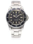 A GENTLEMAN'S STAINLESS STEEL ROLEX OYSTER PERPETUAL SUBMARINER BRACELET WATCH CIRCA 1968, REF. 5513