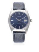 A GENTLEMAN'S STAINLESS STEEL ROLEX OYSTERDATE PRECISION WRIST WATCH CIRCA 1977, REF. 6694 D: Blue