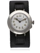 A RARE GENTLEMAN'S SOLID SILVER J.W.BENSON WRIST WATCH CIRCA 1915, REF.2488 WITH PRESENTATION