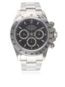 A RARE "NOS" GENTLEMAN'S STAINLESS STEEL ROLEX OYSTER PERPETUAL COSMOGRAPH DAYTONA BRACELET WATCH