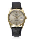 A GENTLEMAN'S GOLD CAPPED ROLEX OYSTER PERPETUAL DATE WRIST WATCH CIRCA 1971, REF.1500 WITH ROLEX