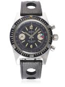 A GENTLEMAN’S STAINLESS STEEL HEMA DIVERS CHRONOGRAPH WRIST WATCH CIRCA 1960s  D: Black dial with