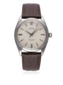 A GENTLEMAN'S STAINLESS STEEL ROLEX OYSTER PERPETUAL WRIST WATCH CIRCA 1959, REF. 6564 D: Silver