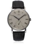 A GENTLEMAN'S LARGE SIZE STAINLESS STEEL OMEGA WRIST WATCH CIRCA 1944, REF. 2186/1 D: Silver