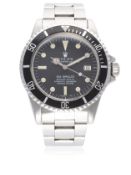 A RARE GENTLEMAN'S STAINLESS STEEL ROLEX OYSTER PERPETUAL DATE SEA DWELLER BRACELET WATCH CIRCA