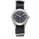 A GENTLEMAN'S STAINLESS STEEL KENYAN ARMY HAMILTON GENERAL SERVICE TROPICALIZED WRIST WATCH REF.