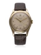 A RARE GENTLEMAN'S 9CT SOLID GOLD ROLEX PERPETUAL PRECISION WRIST WATCH CIRCA 1950s  D: Silver