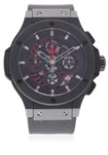 A GENTLEMAN'S BLACK HUBLOT BIG BANG CHRONOGRAPH WRIST WATCH CIRCA 2008, LIMITED EDITION OF 50 PIECES