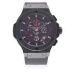 A GENTLEMAN'S BLACK HUBLOT BIG BANG CHRONOGRAPH WRIST WATCH CIRCA 2008, LIMITED EDITION OF 50 PIECES