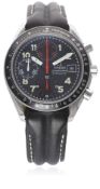 A GENTLEMAN`S STAINLESS STEEL OMEGA SPEEDMASTER AUTOMATIC CHRONOGRAPH WRIST WATCH CIRCA 2000 WITH