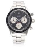 A RARE GENTLEMAN'S STAINLESS STEEL ROLEX OYSTER COSMOGRAPH DAYTONA BRACELET WATCH CIRCA 1982, REF.