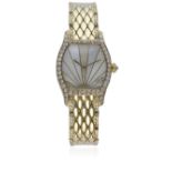 A FINE & RARE LADIES 18K SOLID GOLD & DIAMOND CARTIER TORTUE BRACELET WATCH CIRCA 2000 D: Mother