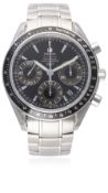 A GENTLEMAN'S STAINLESS STEEL OMEGA SPEEDMASTER 1957 AUTOMATIC CHRONOGRAPH BRACELET WATCH DATED