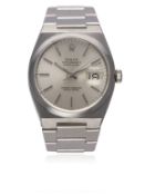 A GENTLEMAN'S STAINLESS STEEL ROLEX OYSTERQUARTZ DATEJUST BRACELET WATCH CIRCA 1980, REF. 17000 D: