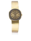 A LADIES 18K SOLID GOLD PATEK PHILIPPE BRACELET WATCH CIRCA 1970s, REF. 4124-1 WITH PATEK PHILIPPE