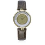 A LADIES 18K SOLID GOLD CHOPARD HAPPY DIAMOND WRIST WATCH CIRCA 1990s, REF. 1087 D: Champagne dial